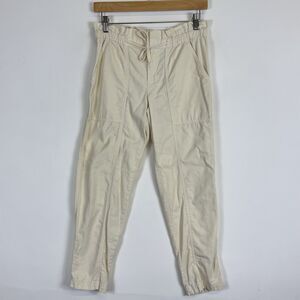 Madewell Cream Beige Drawstring Paper Bag Tapered Ankle‎ Pants Women's XS
